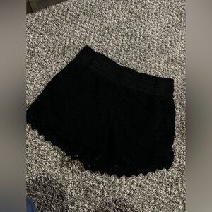 Rewind black cotton shorts